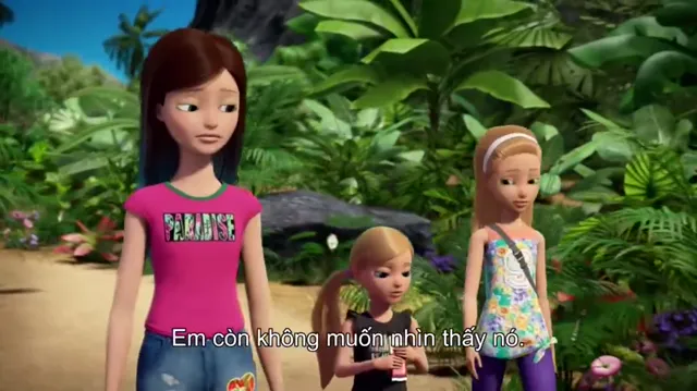 Hình ảnh phim Chị em Barbie đuổi theo các chú cún trên PhimMoiHot